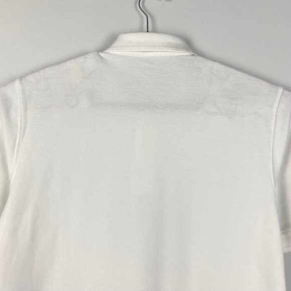 LL Bean Mens Premium Double Polo Banded Short-Sleeve No Pocket White Medium Tall - Picture 6 of 8